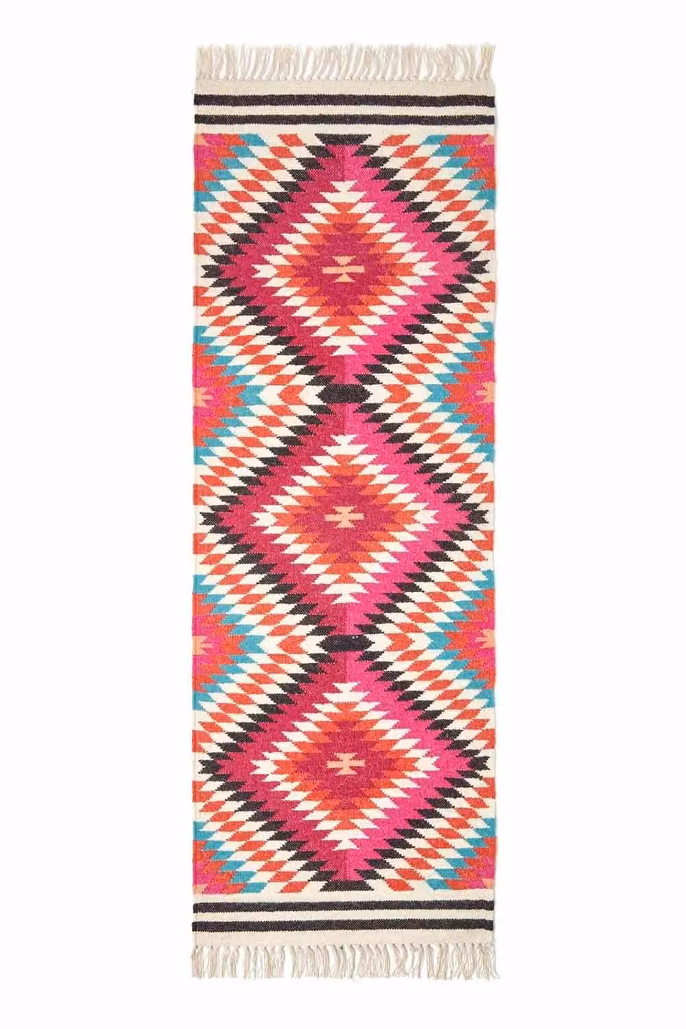 Homescapes Manila Handwoven Patterned Kilim Wool and Cotton Hall Runner, Multicolour, W: 66 cm, L: 200 cm – 2