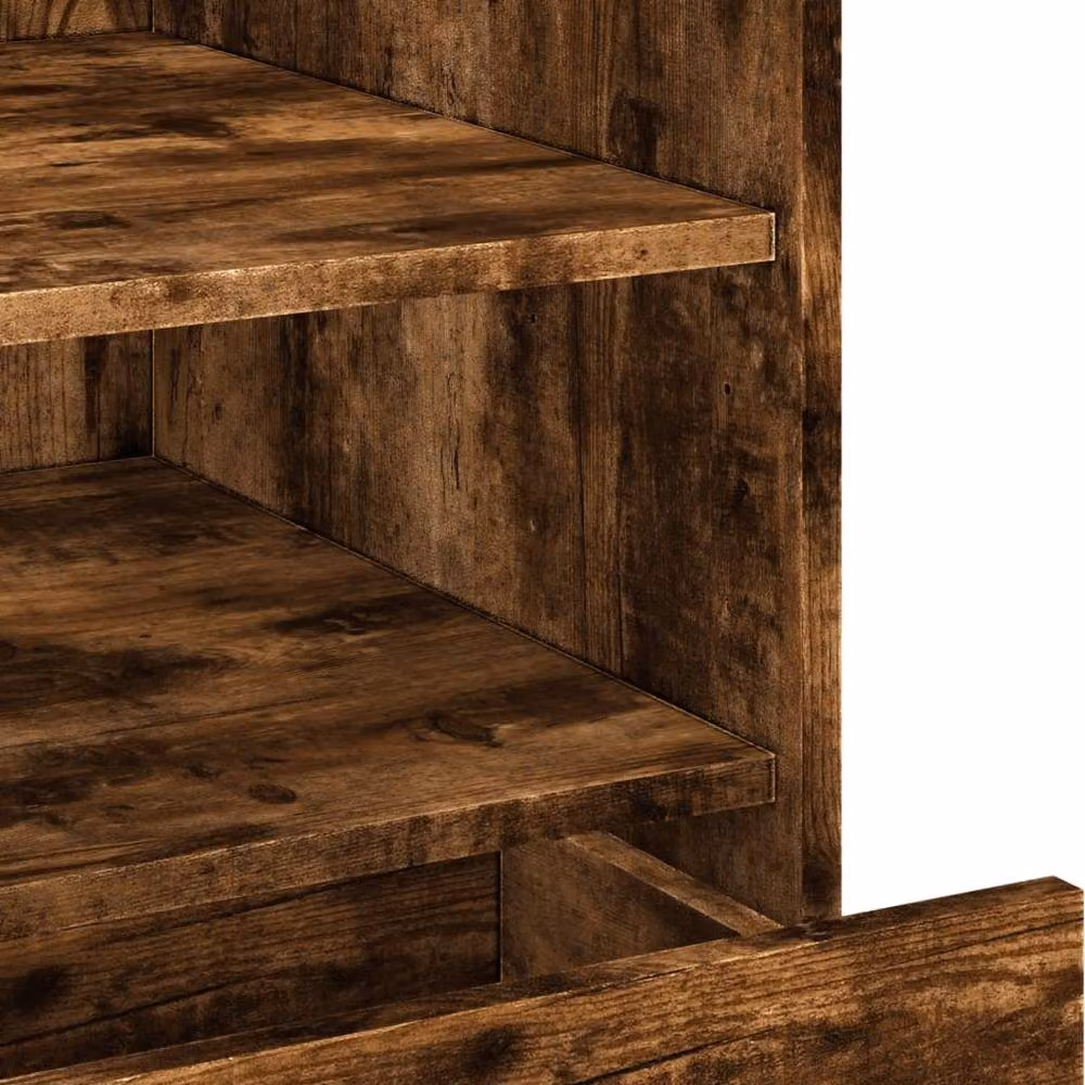 Berkfield Home Decorative Bedside Cabinet in Smoked Oak Brown, W/D/H: 45 x 50 x 50 cm – 6
