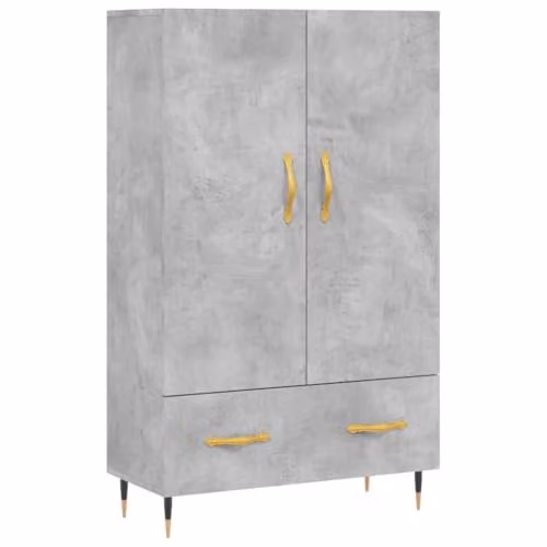 vidaXL Modern Highboard in Concrete Grey with Hinged Doors and Internal Shelves, W/D/H: 69.5 x 31 x 115 cm – 1