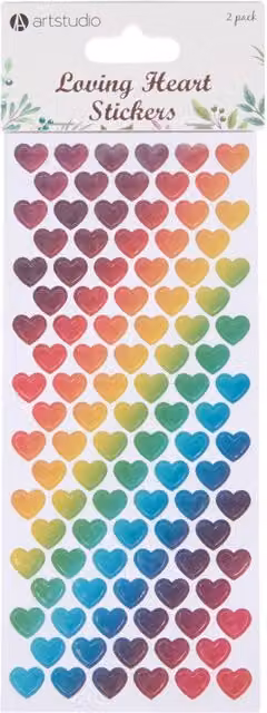 Art Studio Loving Heart Stickers, Multicolour