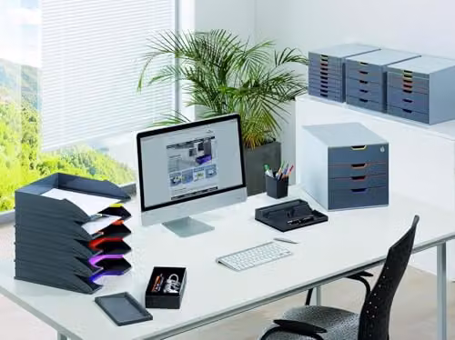 Durable VARICOLOR 4 Drawer Desktop Unit, Multicolour Plastic A4 Document Storage Set – 2