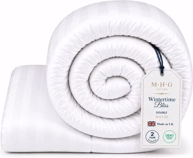 MHG Living White Double Winter Duvet with 15.5 Tog Hollow Microfibre Filling