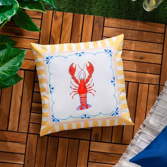 Furn Brunch Multicolour Striped Nautical Outdoor Square Filled Cushion W/D/H: 45 x 45 x 45 cm