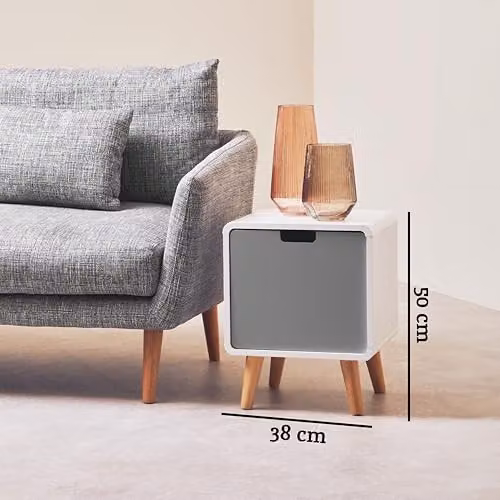 Orsina Versatile 1 Door Bedroom Cabinet with Pine Wood Legs in White, Grey or Gold – 2