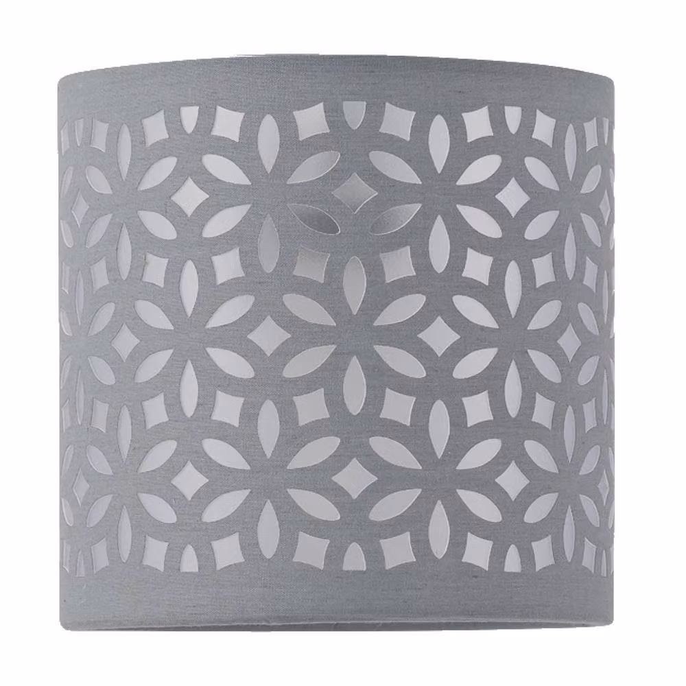 First Choice Lighting Set of 2 Chrome Jewelled Table Lamps with Grey Fabric Shades in Silver – 2
