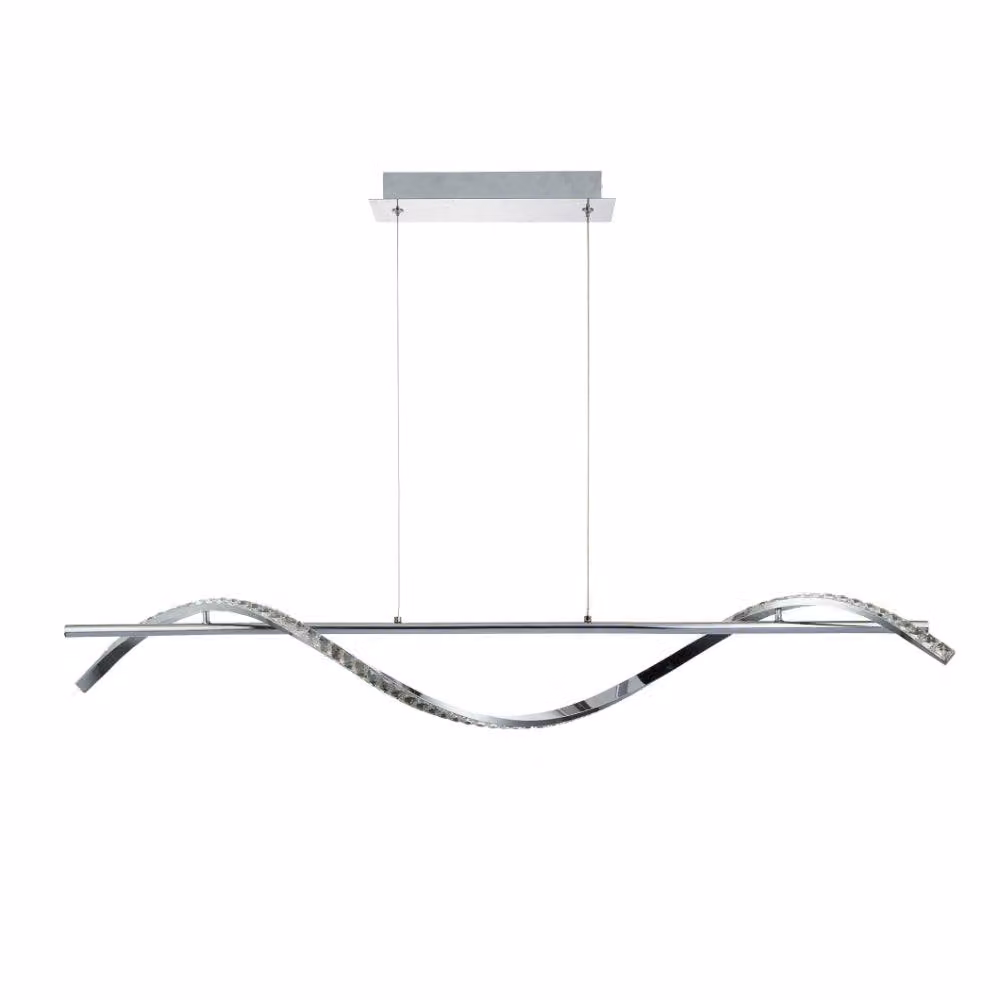 Pagazzi Design Hyde Chrome and Crystal LED Pendant Light in Silver – 2