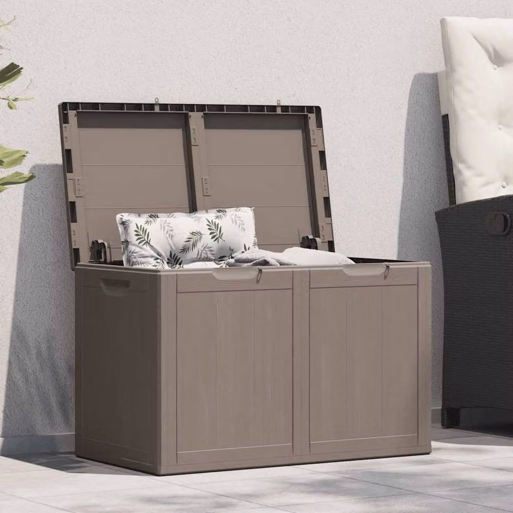 Berkfield Home Garden Storage Box, 180L, Brown Rattan Plastic, W: 80.5 cm, D: 51.0 cm, H: 44.5 cm – 2