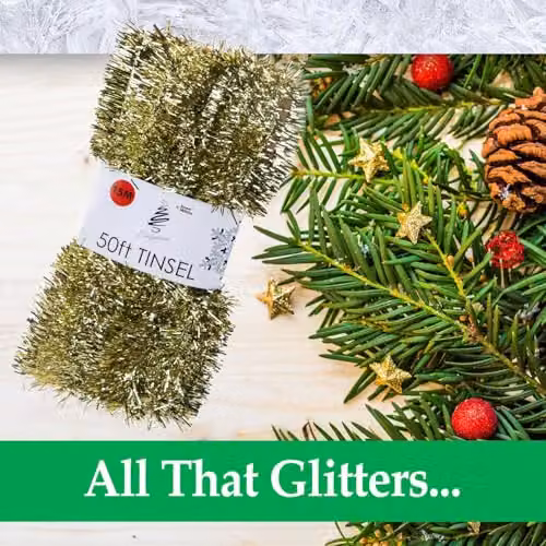 VFM Christmas Tinsel Decorations in Gold, Red and Silver – 4
