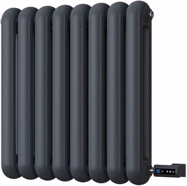 UK Radiators Sherwood Anthracite Round Top Column Electric Radiator with WiFi App Control, W: 57.6 cm, H: 60 cm – 1