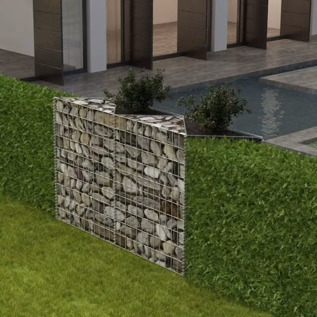 Berkfield Home Galvanised Steel Gabion Basket in Silver, W/D/H: 120 x 30 x 100 cm