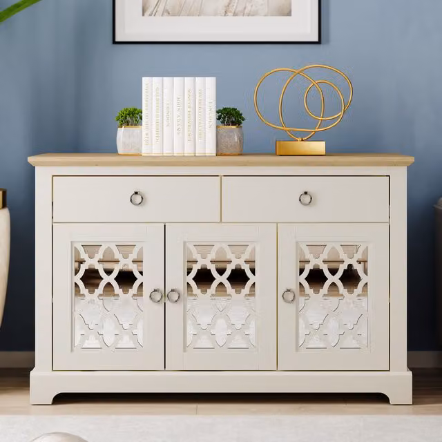 GFW Honiton 3 Door 2 Drawer Sideboard in White