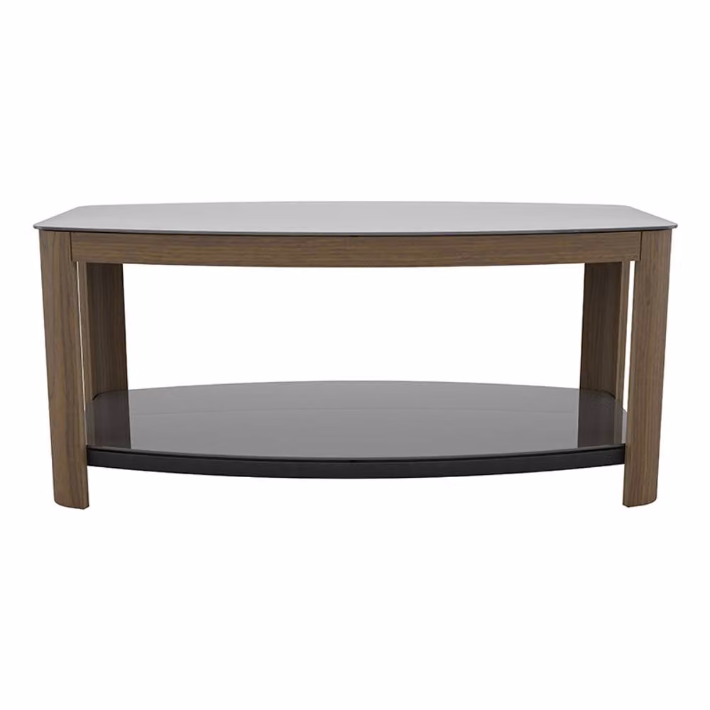 AVF Affinity Coffee Table in Walnut with Black Tempered Glass, W: 100 cm, D: 55 cm, H: 45 cm – 2