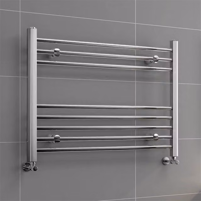 Havendro Chrome Steel Wall Mounted Heated Towel Radiator in Silver, W/D/H: 60 x 10 x 80 cm – 1