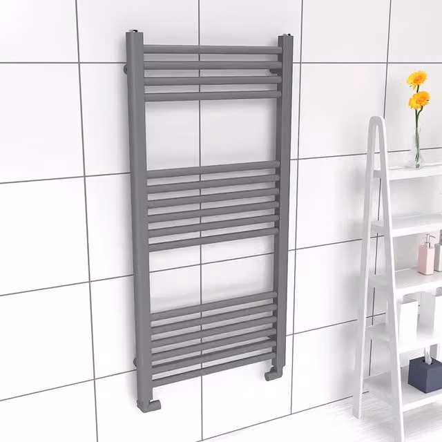 Lux Heat Anthracite Steel Ladder Towel Radiator, Grey, H: 100 cm, W: 50 cm, D: 36.5 cm