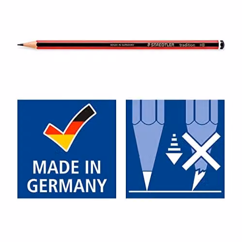 STAEDTLER Tradition Graphite Pencils, H Grade, Black, Box of 12 – 2