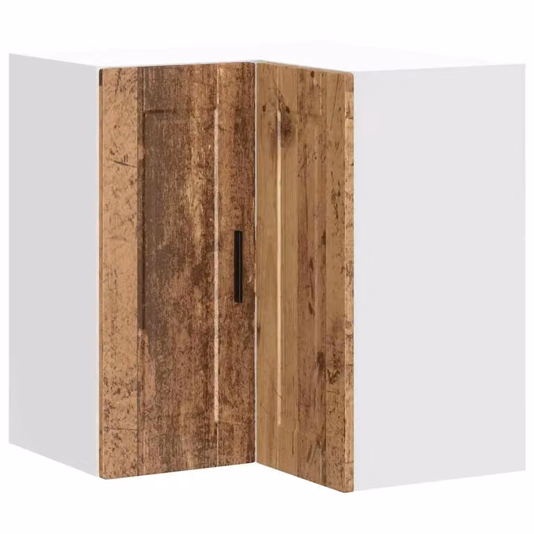 Berkfield Home Porto Wall Mounted Kitchen Corner Cabinet in Brown Old Wood