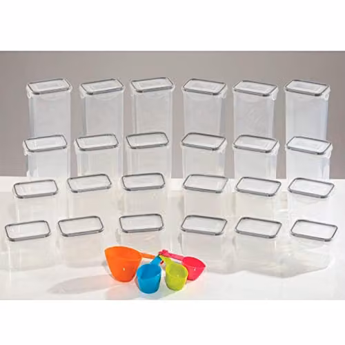 Gr8 Home 24 Piece Transparent Plastic Food Storage Container Set with Clip Seal Lids – 2