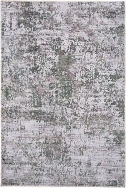 The Rug House Distressed Vintage Abstract Washable Area Rug, Green, W: 240 cm, D: 60 cm