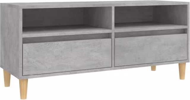 Berkfield Home TV Cabinet in Concrete Grey, W: 100 cm, D: 44.5 cm, H: 44.5 cm – 1