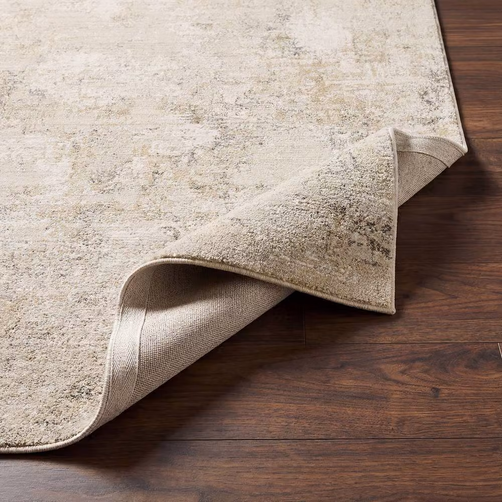 Livabliss Nathan Abstract Modern Marble Fringe Living Room Rug in Beige, Grey and Brown, W: 150 cm, D: 220 cm – 3