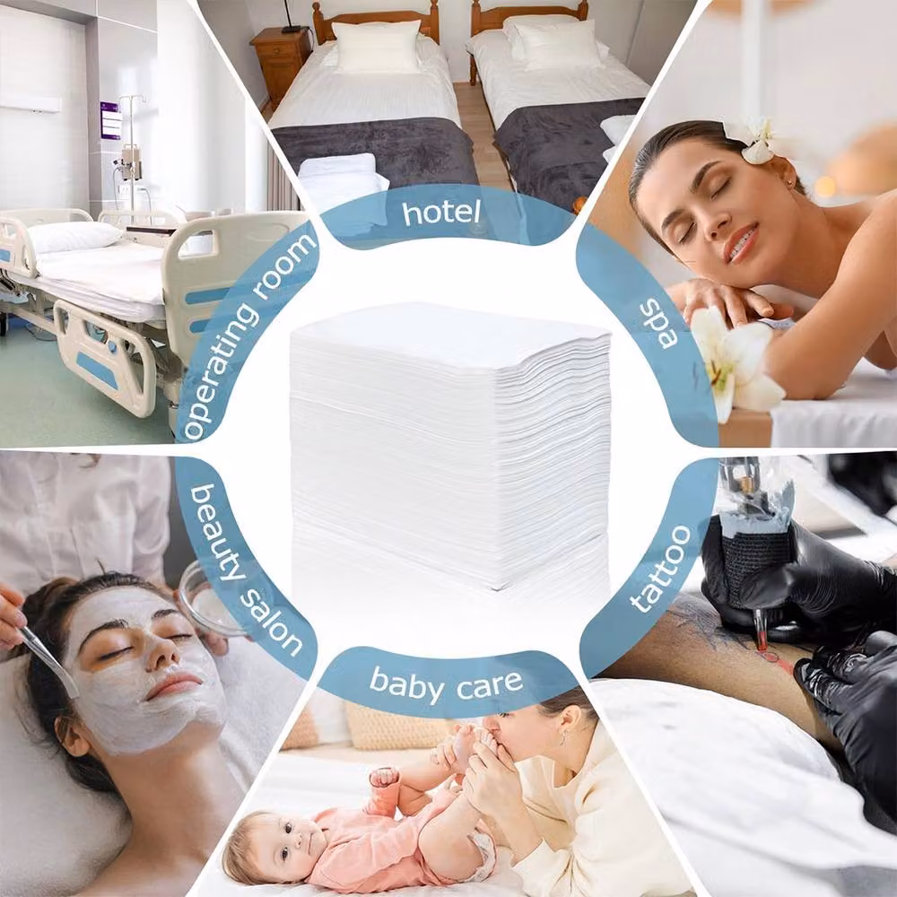 SPETLEK 100-Piece Disposable Non-Woven Spa Sheets in White – 2