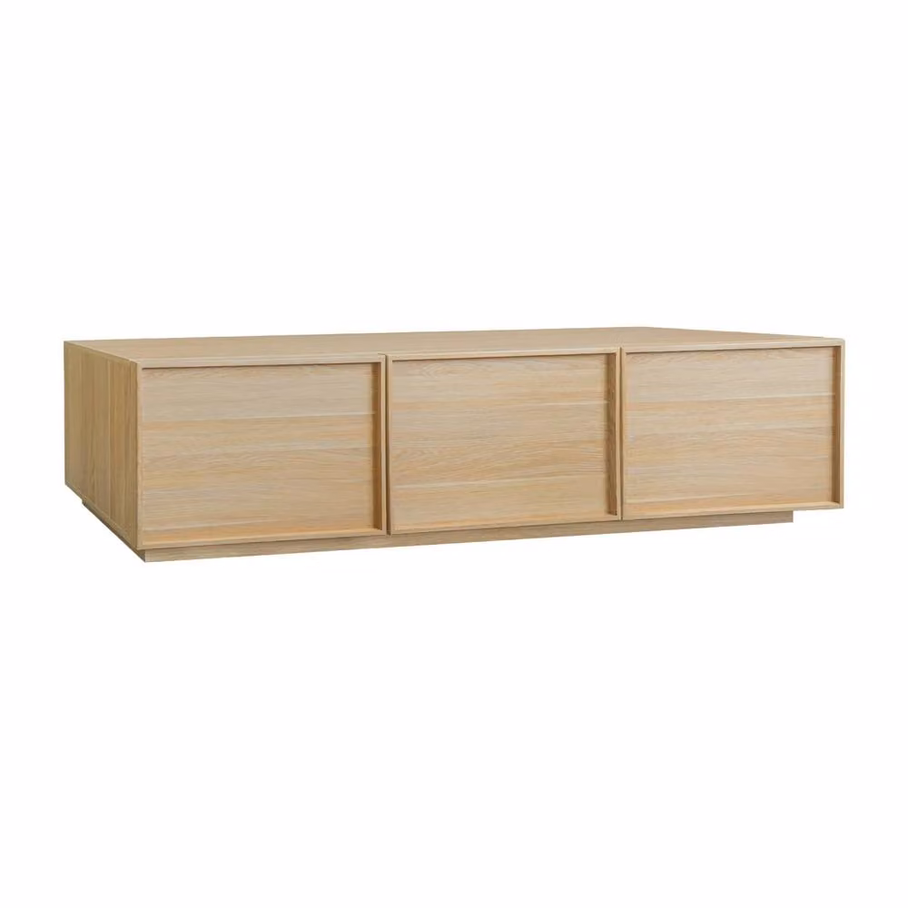 Sweek Modern 3-Door Wood Decor TV Stand in Beige, W: 180 cm, D: 45 cm, H: 43 cm – 2