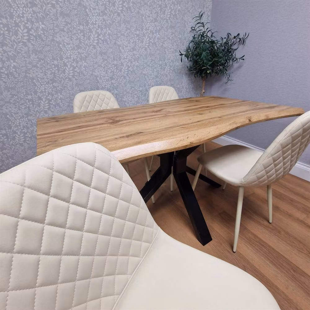 Kosy Koala Industrial Dining Table Set with 4 Chairs in Brown – 2
