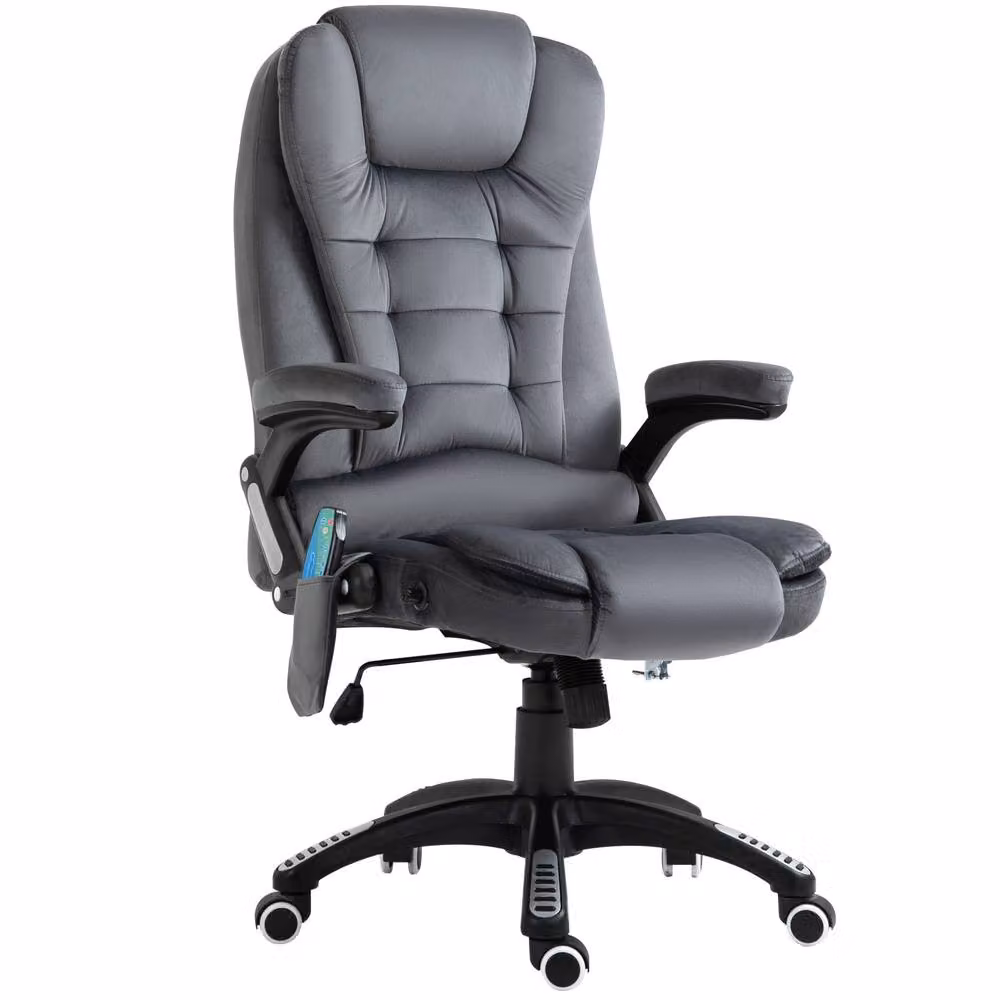 STILVORA Grey Massage Recliner Chair with Heating and Armrests – 3