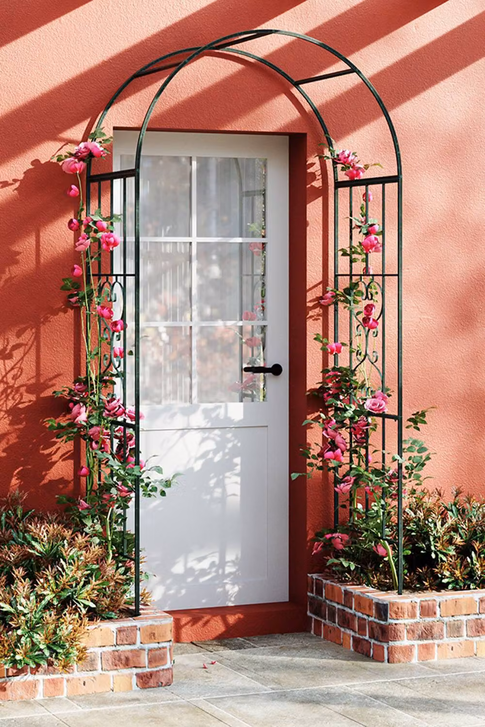 Living and Home Black Enamelled Steel Metal Garden Arch Climbing Frame, H: 231.0 cm, W: 115.0 cm, D: 56.0 cm – 3