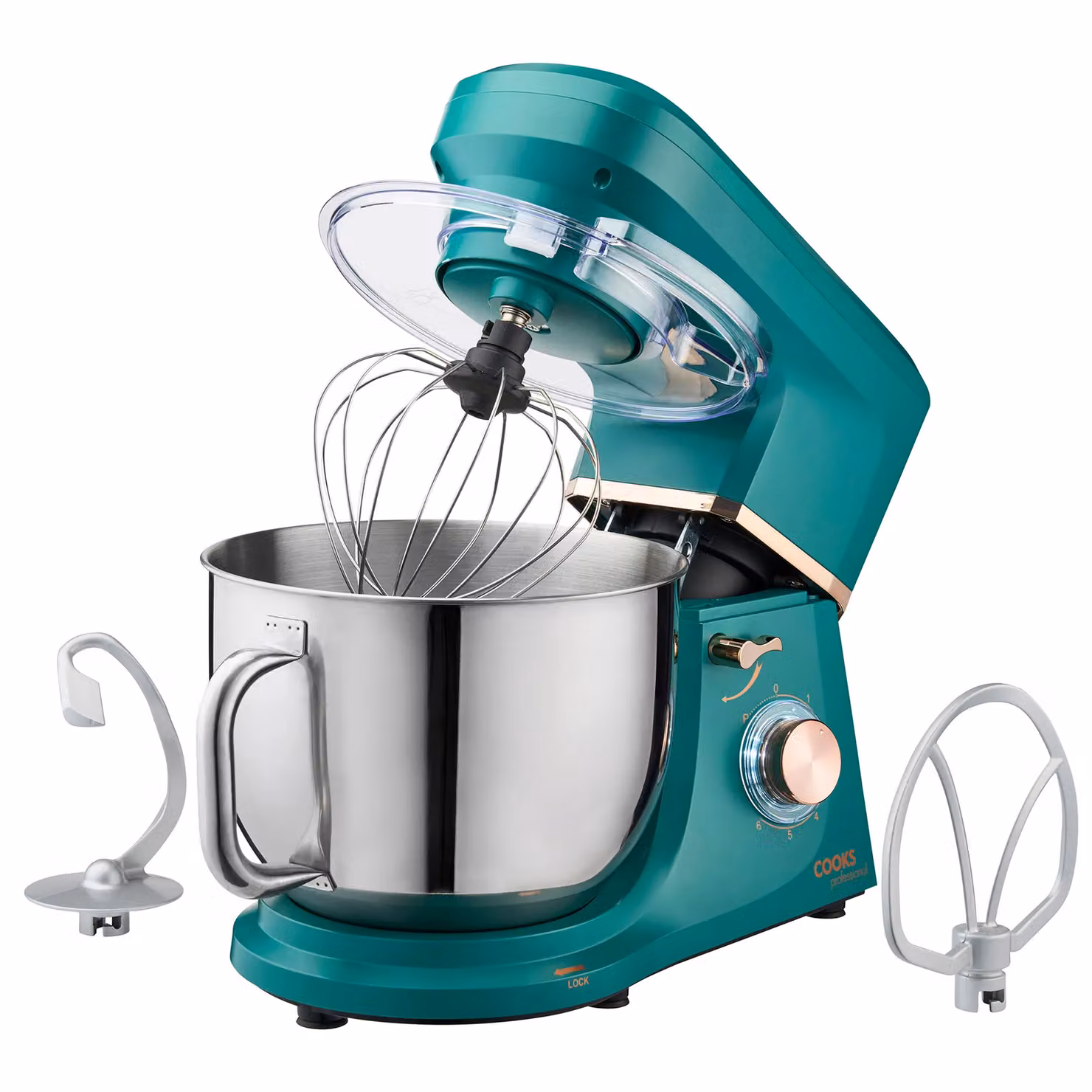 Cooks Professional 1200W Stand Mixer with 6 Speeds, Pulse Function and 7L Mixing Bowl in Petrol – 3