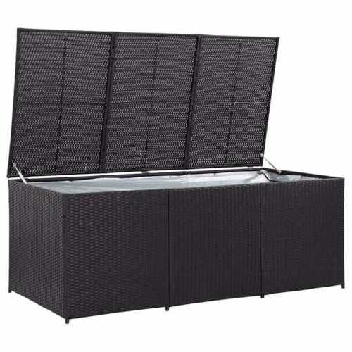 vidaXL Modern Poly Rattan Garden Box in Black, W/D/H: 180 x 90 x 75 cm – 5
