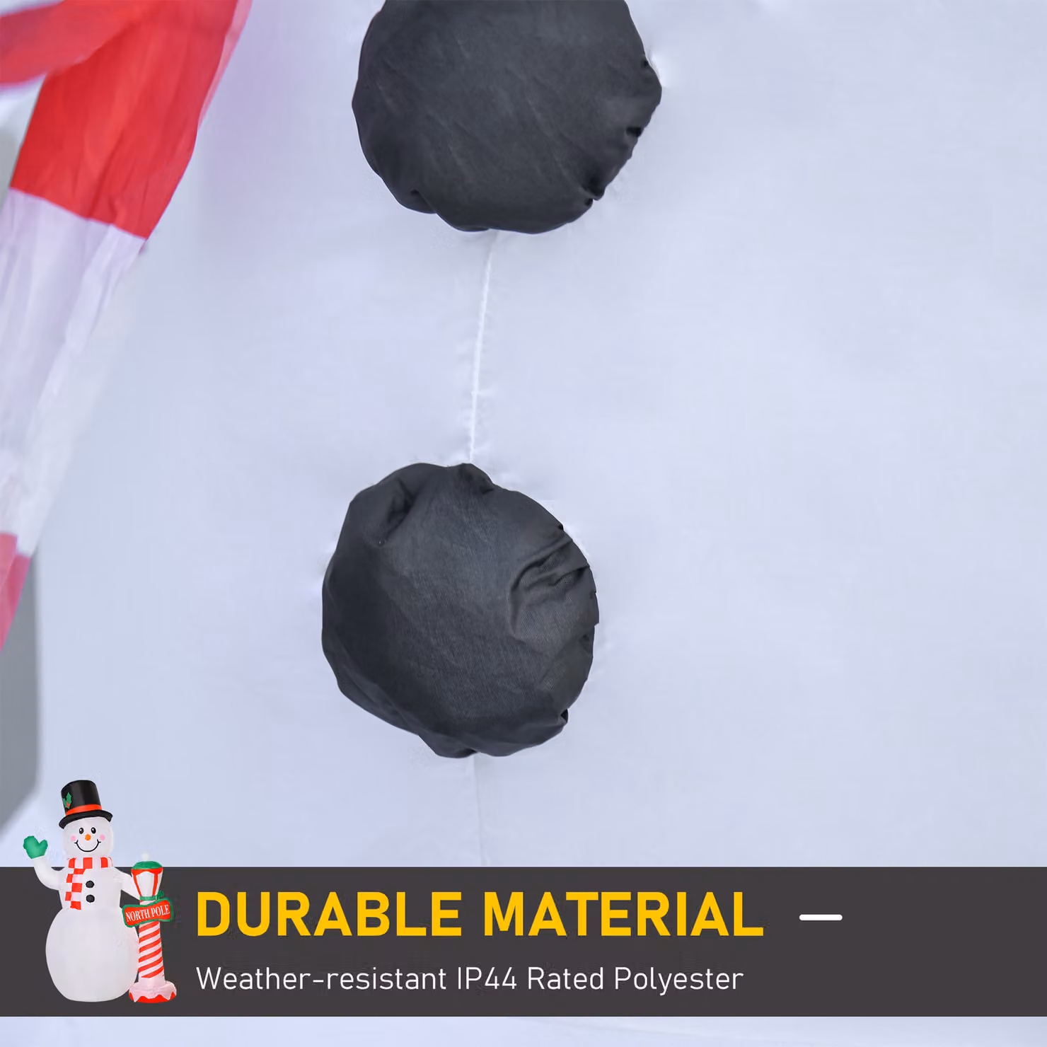 HOMCOM 2.4m Tall Inflatable Christmas Snowman with Street Lamp, Lighted White Decoration for Indoor and Outdoor Garden Use – 4