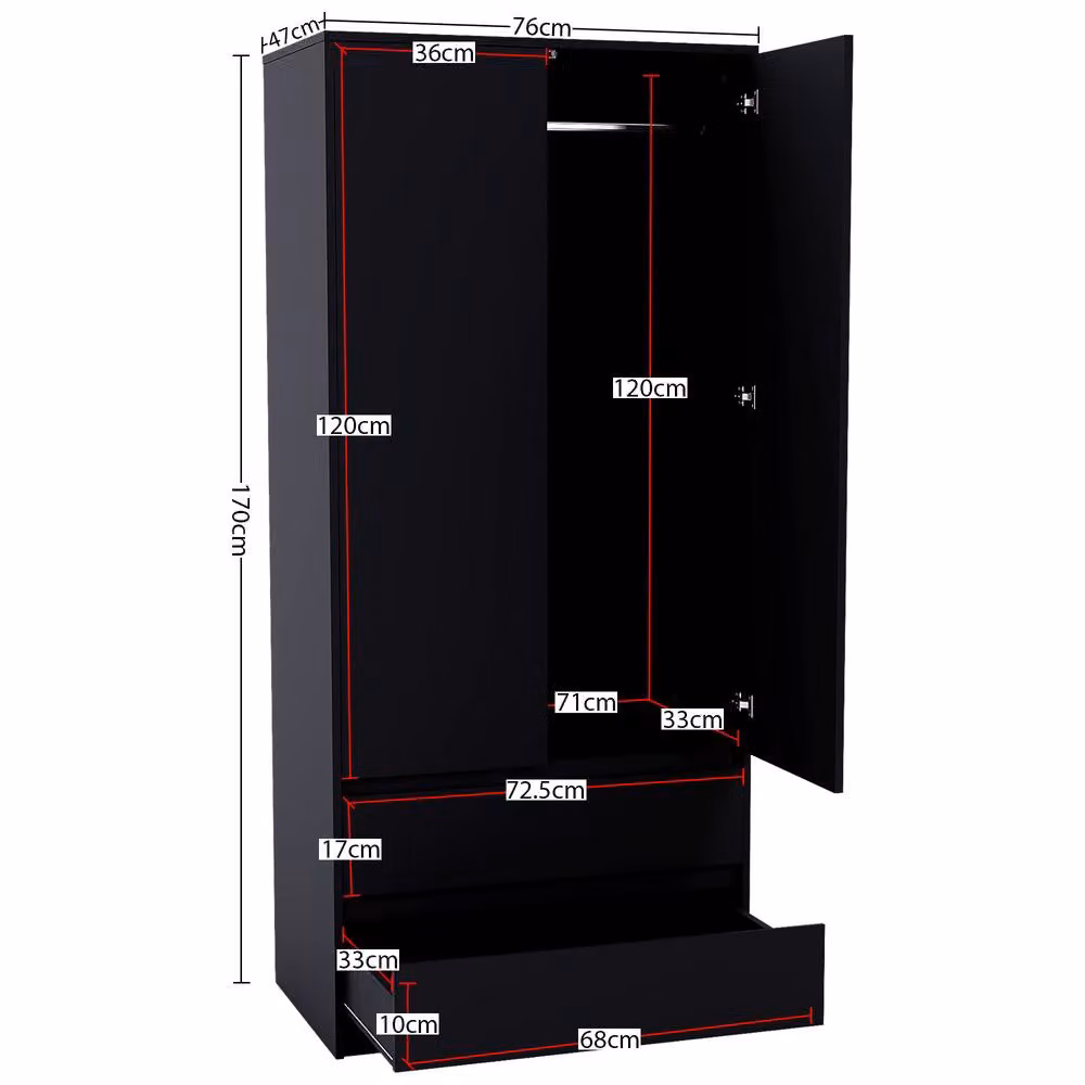 Vida Designs Modern Black Bedroom Set – 2