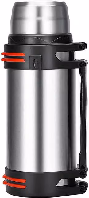 VOGREX Silver Stainless Steel Vacuum Insulated Flask with Handle, 3 l