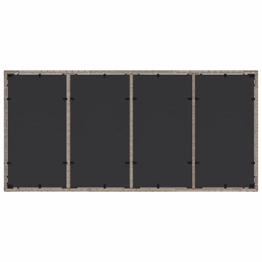 Berkfield Home Extendable Rectangular Garden Table with Glass Top in Light Grey Poly Rattan, W: 190 cm, D: 90 cm, H: 75 cm – 4