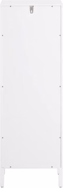 SoBuy Modern White Bathroom Tall Cabinet with Hinged Doors and Open Shelf