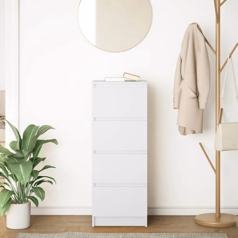 Berkfield Home White Matt Minimalist Sideboard, W/D/H: 37.5 x 35 x 99 cm