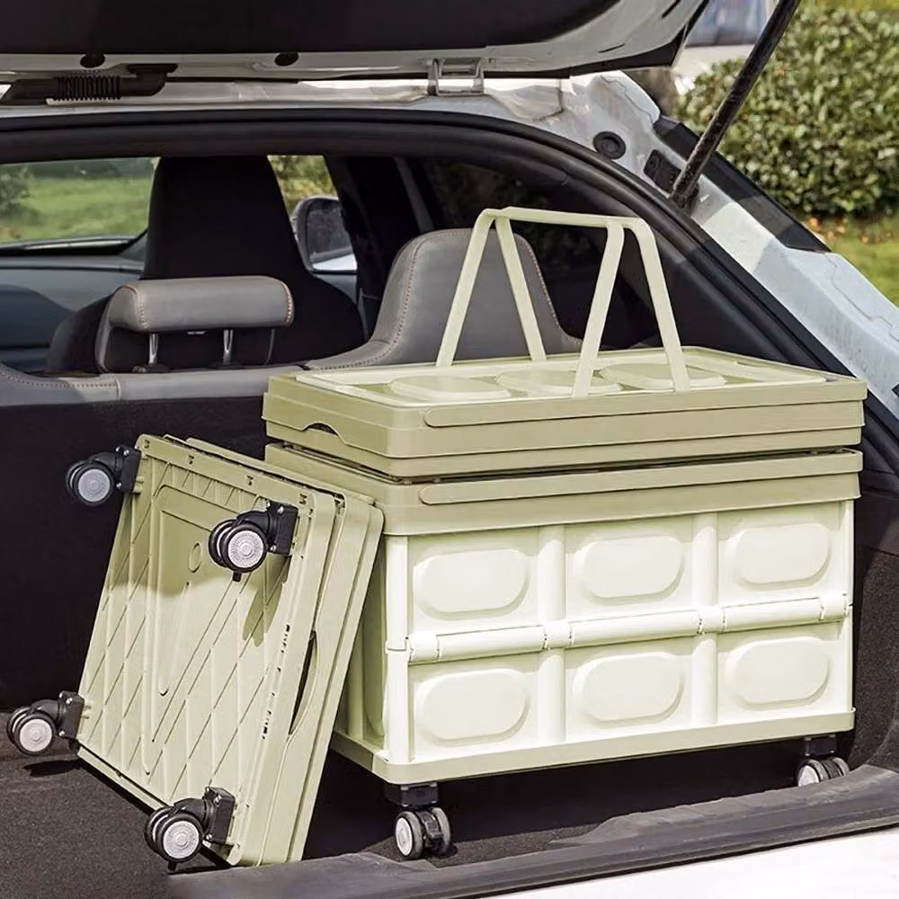 EONLION Green Folding Shopping Trolley Boot Cart, Height: 52 cm, Width: 36 cm, Depth: 36 cm – 3