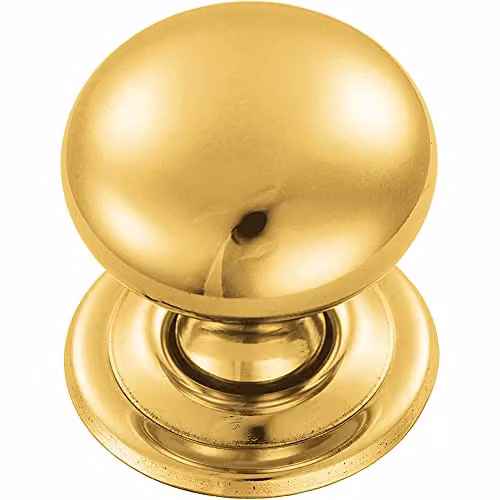 Loops Round Victorian Cupboard Door Knob in Polished Brass, 38mm Diameter