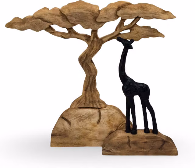 North Interiors SavannaGrace Rustic Animal Sculpture in Brown and Black