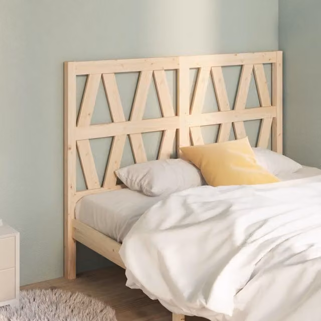 Berkfield Home Rustic Solid Wood Pine Bed Headboard, Brown, W: 126 cm, D: 4 cm, H: 100 cm – 1