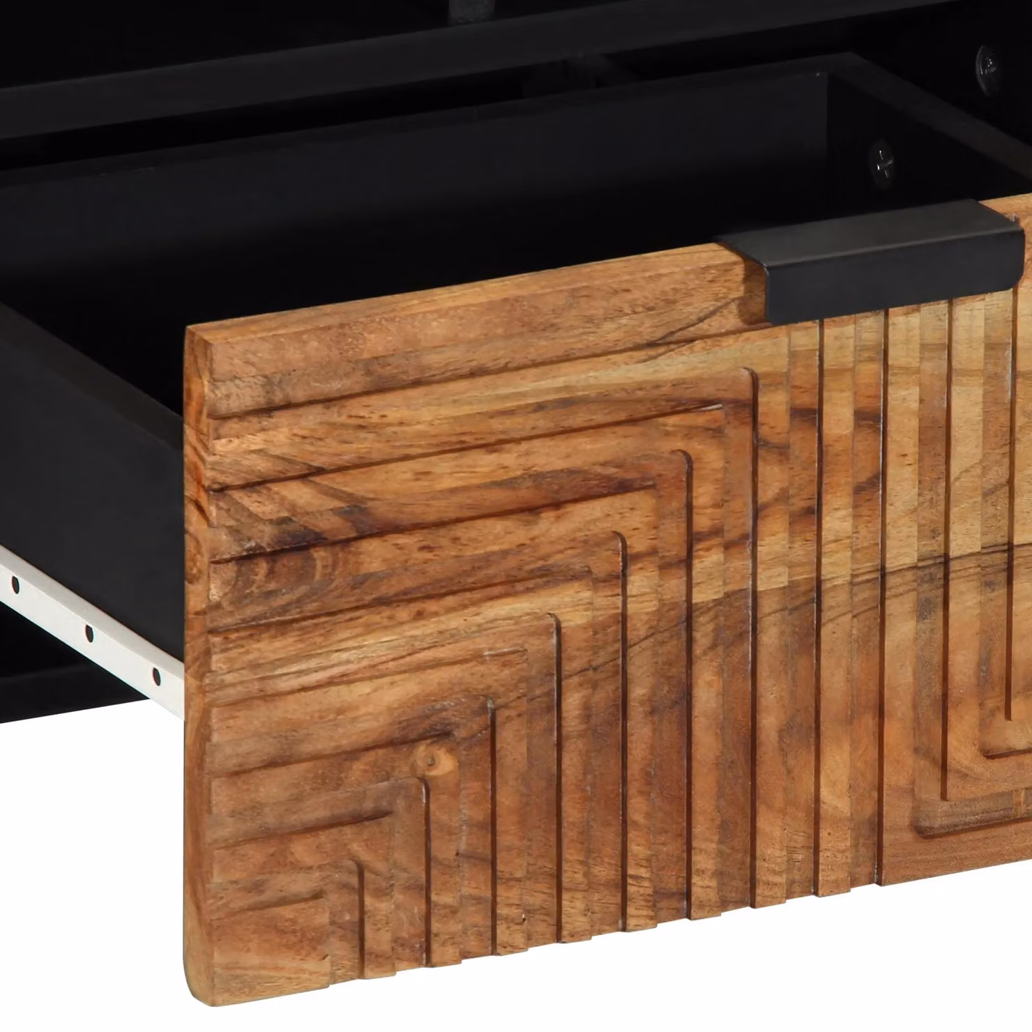 Berkfield Home Industrial Acacia Wood TV Cabinet in Brown, W/D/H: 100 x 33.5 x 46 cm – 5