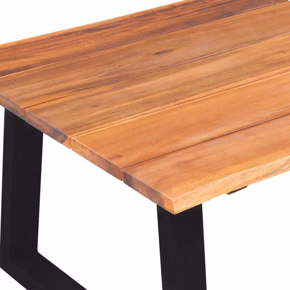 Berkfield Home Solid Acacia Wood Live Edge Coffee Table, Brown, W: 110 cm, D: 60 cm, H: 40 cm – 3