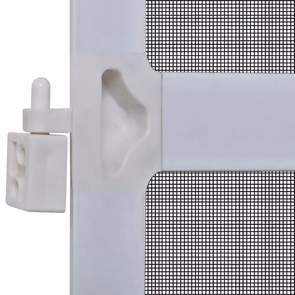 Berkfield Home White Hinged Fibreglass Insect Screen for Doors W: 120 cm, H: 240 cm – 4
