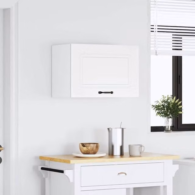 Berkfield Home Kalmar White Wall Mounted Kitchen Cabinet in Engineered Wood W/D/H: 60.0 x 31.0 x 40.0 cm