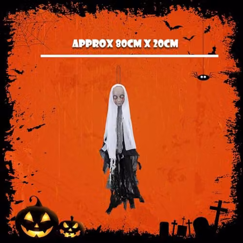 VFM e-Store Hanging Nun Halloween Decoration, Black, Height: 80 cm – 5