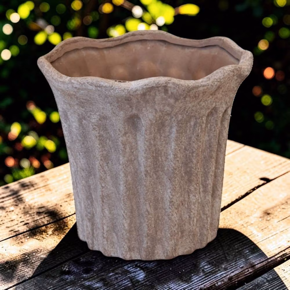 Four Candle Brown Ceramic Fluted Square Planter Pot – 2