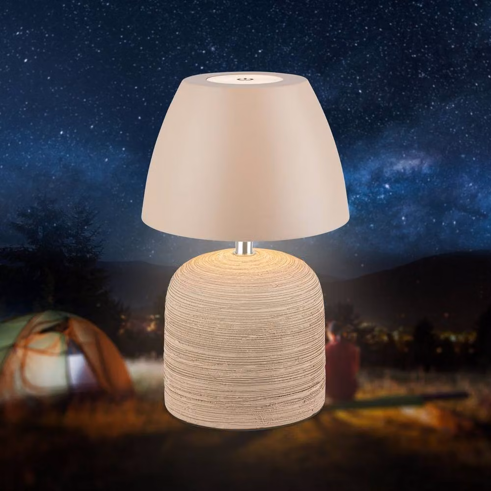 Briloner Rechargeable LED Table Lamp with Ceramic Base, Dimmable Touch Control, IP44 Water Splash Protection, Beige, H 22 cm x W 13.5 cm x D 13.5 cm – 2