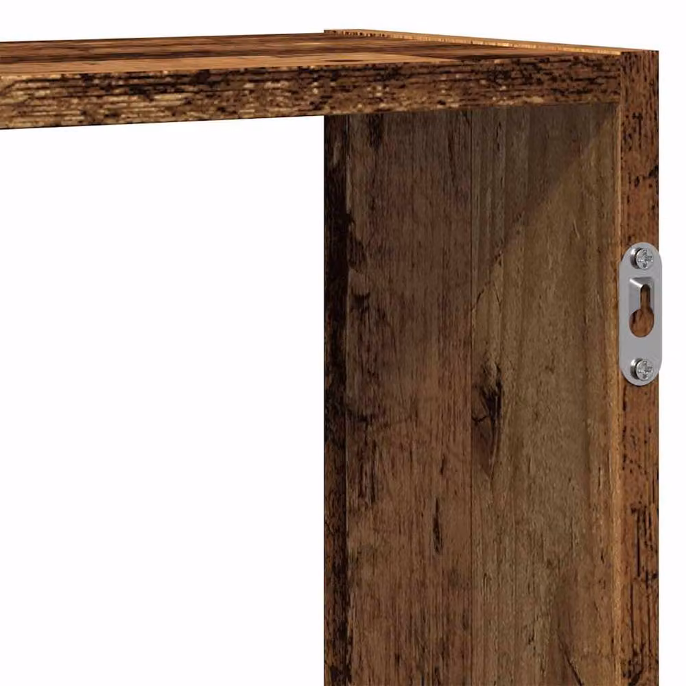 Berkfield Home Wall Shelf in Old Wood Brown, W/D/H: 129 x 18 x 42 cm – 6