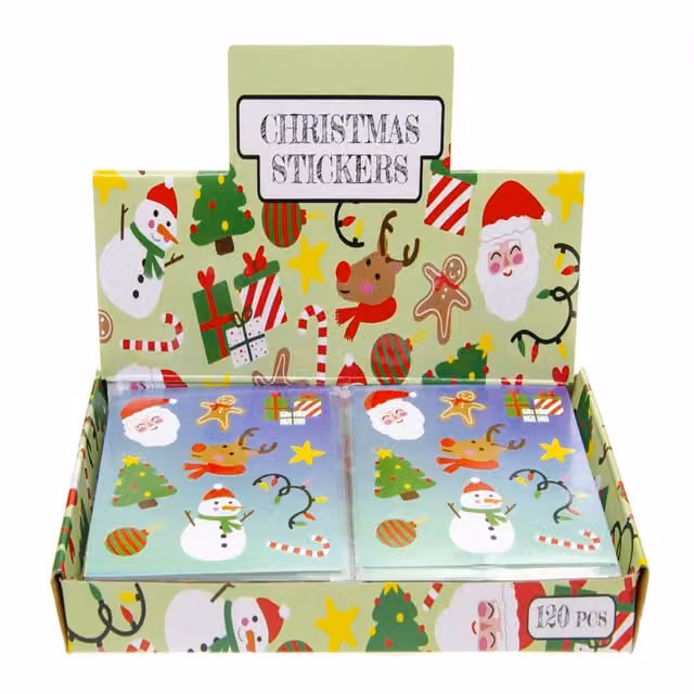 LG-Imports Pack of 120 White and Multicolour Paper Christmas Stickers for Children